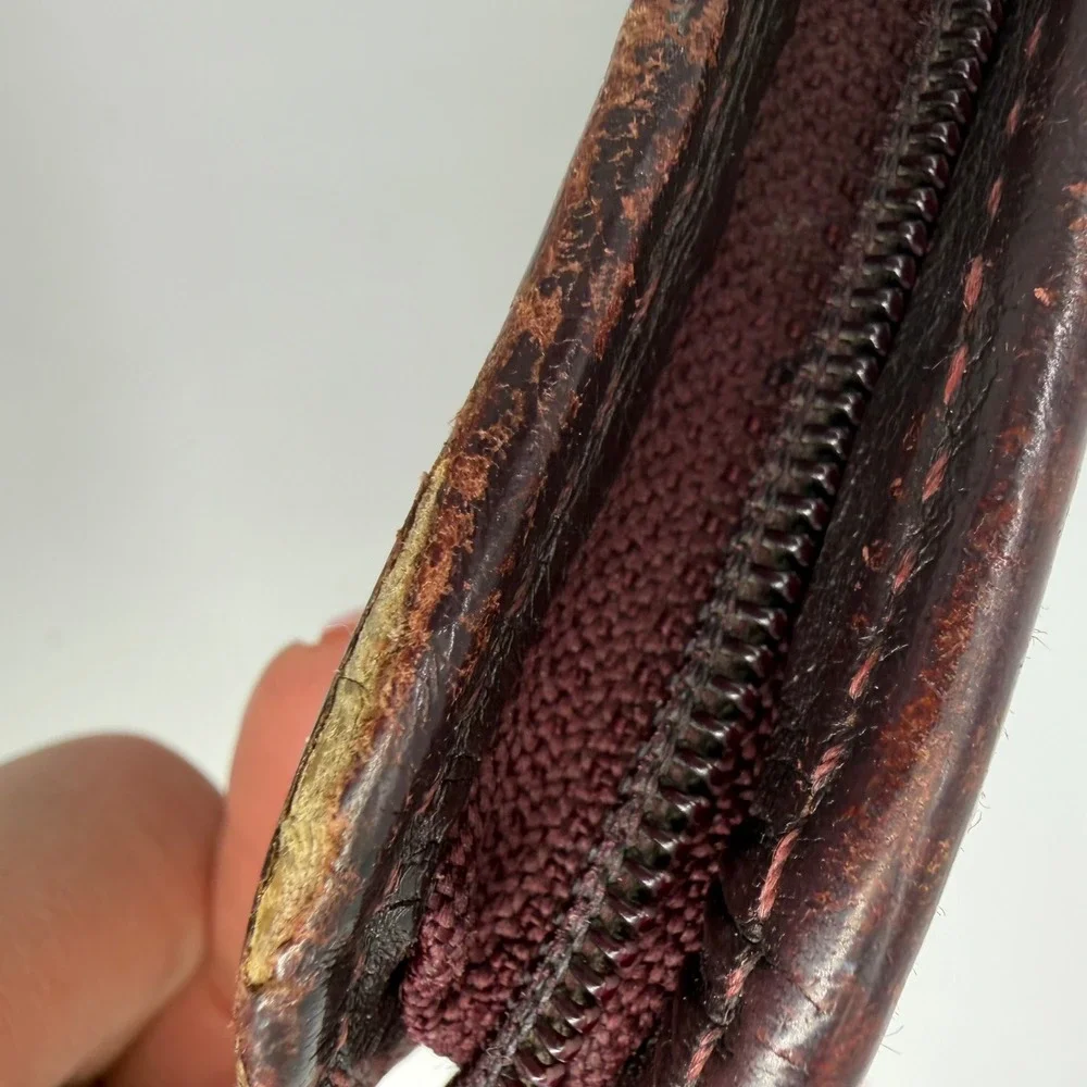 Vintage Franklin Covey Burgundy Leather Zip Planner Binder Organizer USA